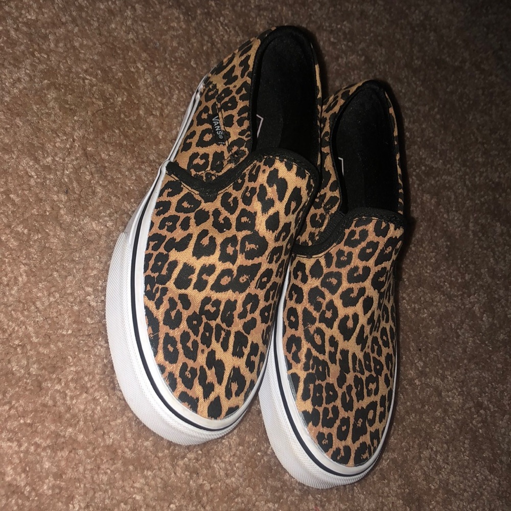 cheetah print slip on vans